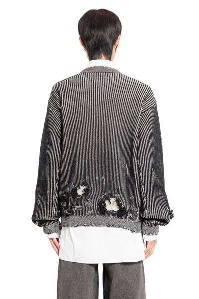 Shop Mm6 Maison Margiela Man Black&white Knitwear