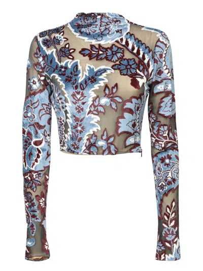 Shop Etro Tops In Blue