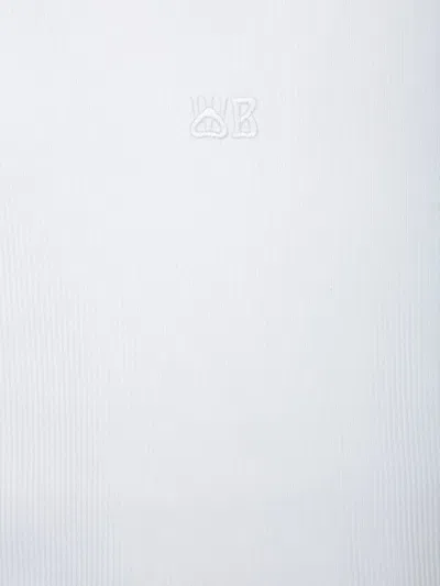 Wales Bonner Sleeveless Cotton Sweater With Ribbed Texture And Embroidered Logo In White