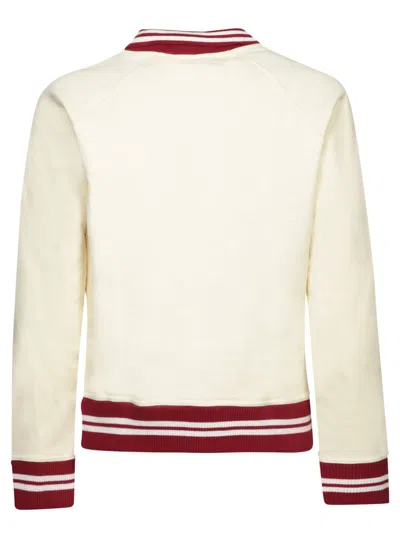Wales Bonner Embroidered Cotton Polo Sweatshirt In White