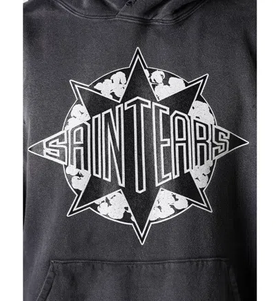 Saint Mxxxxxx X Denim Tears Hooded Cotton Sweatshirt In Black