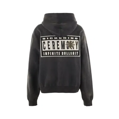 Saint Mxxxxxx X Denim Tears Hooded Cotton Sweatshirt In Black