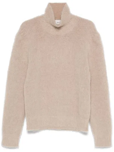 Ami Alexandre Mattiussi Ami Paris Sweaters In Brown