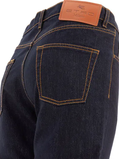 Etro Dark Indigo Straight-leg Jeans In Blue