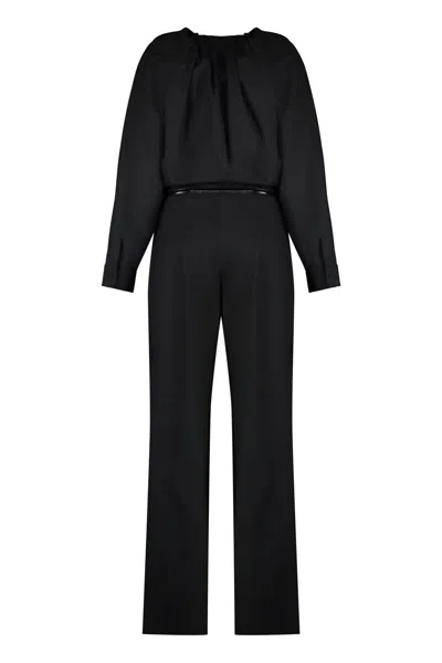 Gucci Viscose Jumpsuit With Belt In Black