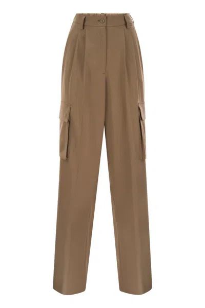 Herno Straight-leg Cargo Trousers In Brown
