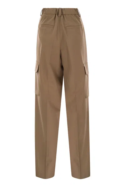 Herno Straight-leg Cargo Trousers In Brown