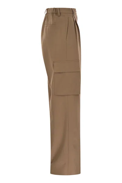 Herno Straight-leg Cargo Trousers In Brown