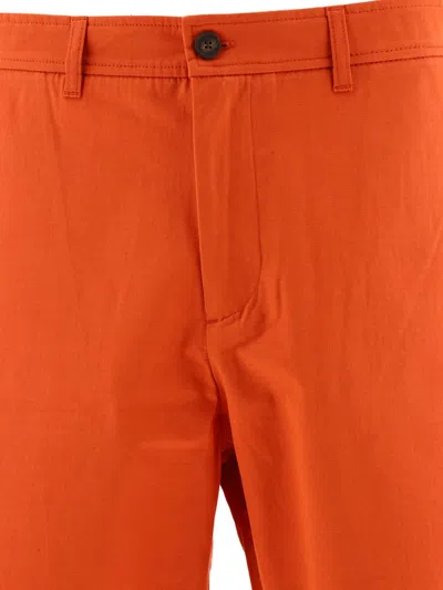 Maison Kitsuné Cotton Bermuda Shorts With Back Logoed Label In Orange
