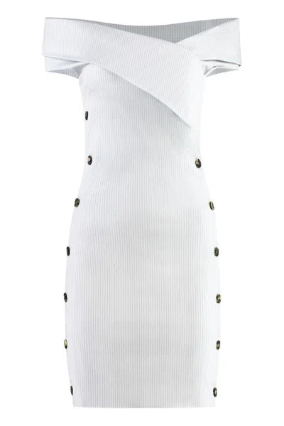 Philosophy Di Lorenzo Serafini Front Button Striped Dress For Women In Grey