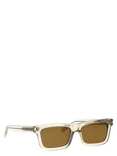 Saint Laurent Sl 461 Geometric-frame Sunglasses In Beige
