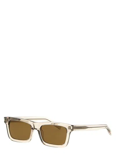 Saint Laurent Sl 461 Geometric-frame Sunglasses In Beige