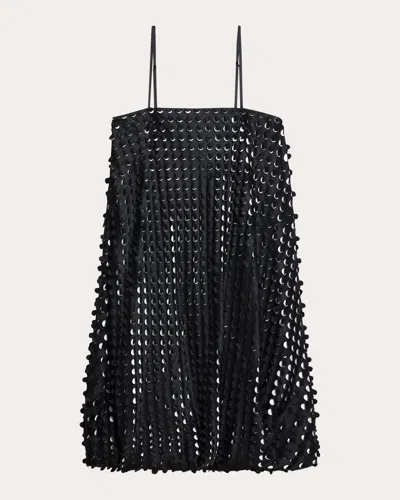 Helmut Lang Hole-punched Bubble Dress In Black