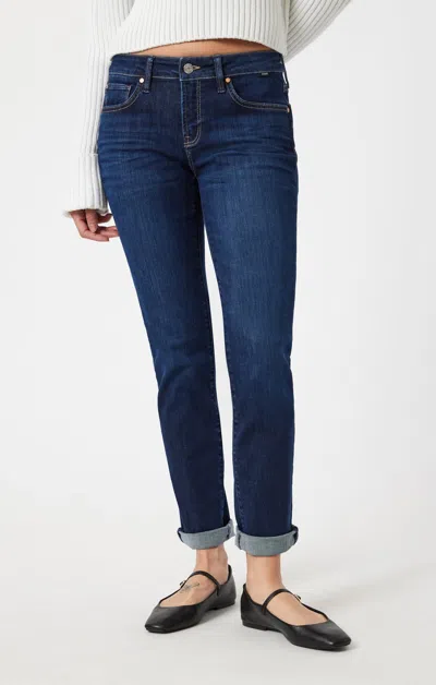 Mavi Emma Slim Boyfriend In Deep Flex Blue In Dark Blue