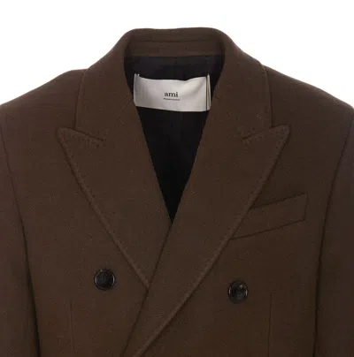 Shop Ami Alexandre Mattiussi Ami Alexandre Matiussi Coats In Brown