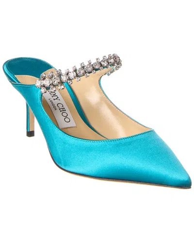 Jimmy Choo Bing 65 Satin Mule In Blue