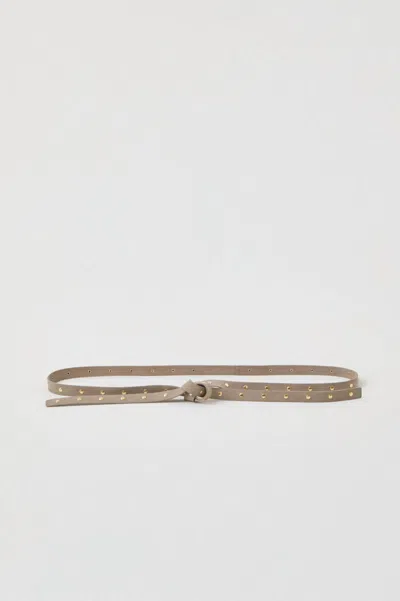 Closed Waist Belt With Rivets In Plaster Beige In Beige