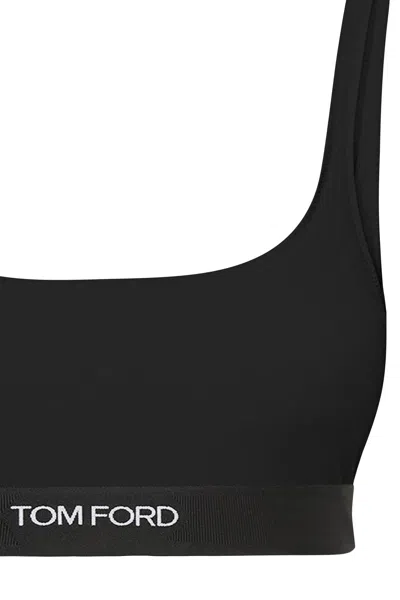 Shop Tom Ford Bralette With Logo Band In Black