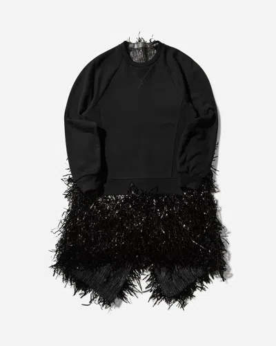 Undercover Cotton Sweat Dress In Black