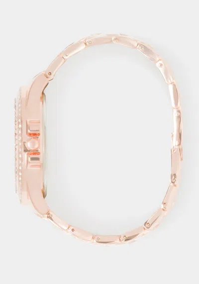 BEBE LINK BRACELET CRYSTAL SPORT BEZEL WATCH 