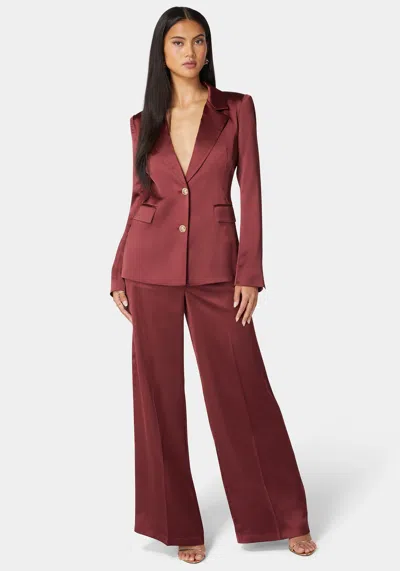 Bebe Tailored Satin Blazer In Astro Dust