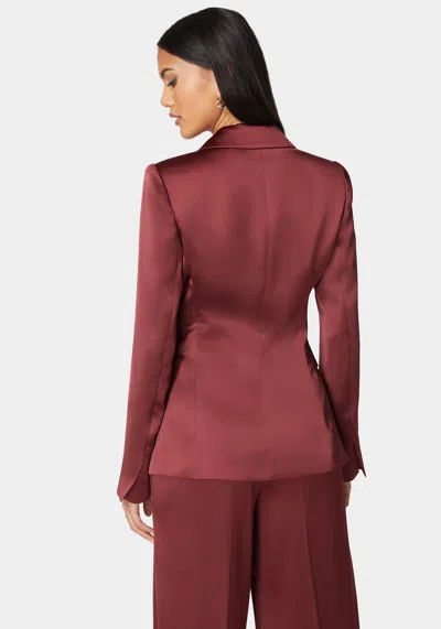Bebe Tailored Satin Blazer In Astro Dust