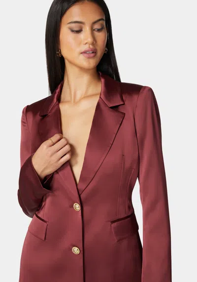 Bebe Tailored Satin Blazer In Astro Dust