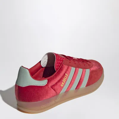 Adidas Originals Gazelle Indoor Velvet Low-top Sneakers In Red