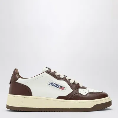 Shop Autry Medalist White/brown Leather Sneaker