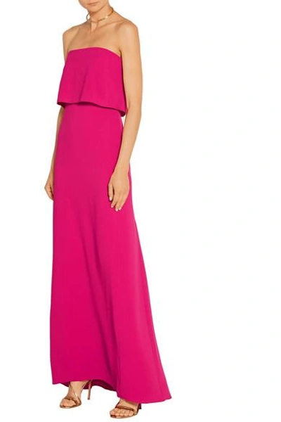 Halston heritage outlet strapless crepe gown