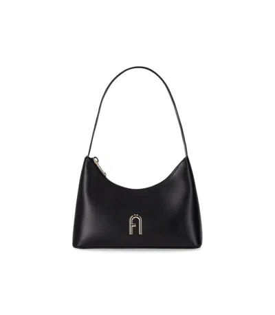 Furla Diamante Mini Black Shoulder Bag In Black