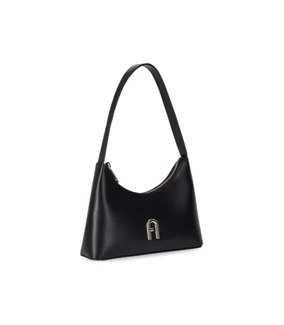 Furla Diamante Mini Black Shoulder Bag In Black
