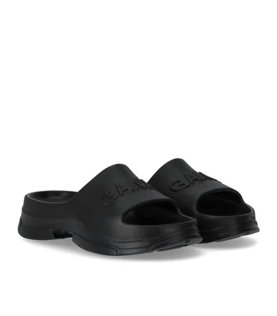 Ganni Logo-embossed Chunky Slides