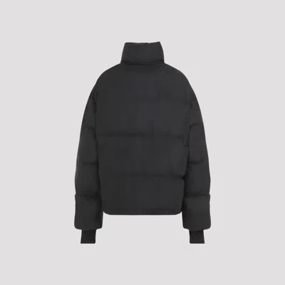 Courrèges Logo-embroidered Puffer Jacket In Black