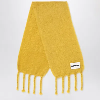 Jil Sander Yellow Mohair Blend Scarf Women