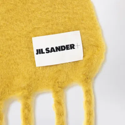 Jil Sander Yellow Mohair Blend Scarf Women