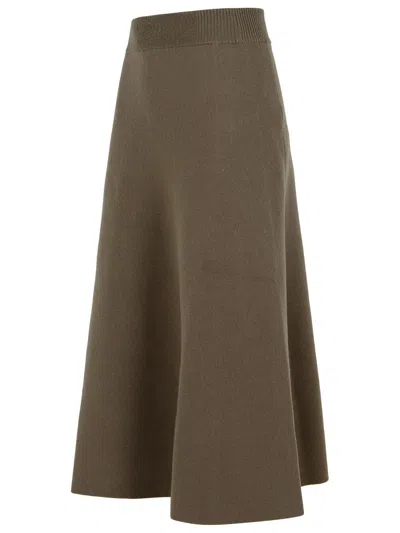 Lanvin Fine Knitted Flared Midi Skirt