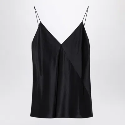 Max Mara Silk V-neck Sleeveless Top With Spaghetti Straps