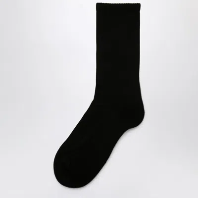 1989 Studio Ribbed Long Socks With Contrast Embroidery In Black