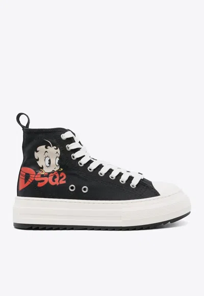 Dsquared2 Betty Boop Berlin Sneakers In Black