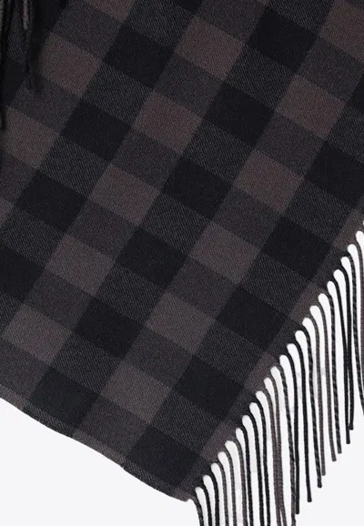 Destin Hedfrith Check Wool And Cashmere Shawl In Gray