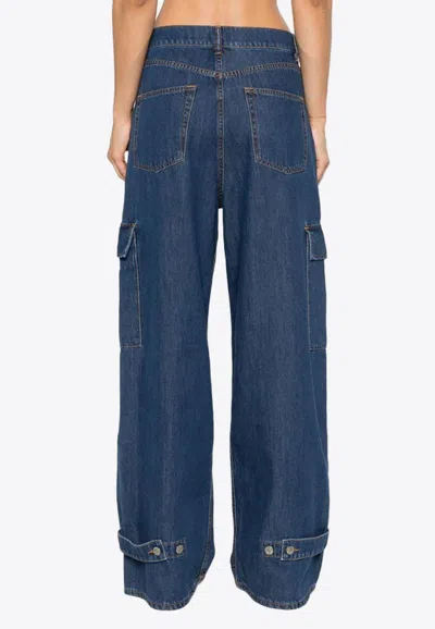 P.a.r.o.s.h Cigan Wide Cargo Denim Pants In Denim