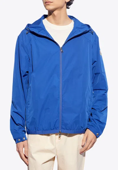 Moncler Clapier Printed Rain Jacket In Blue