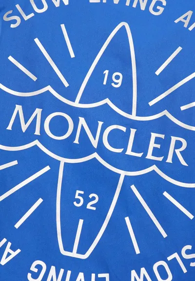 Moncler Clapier Printed Rain Jacket In Blue