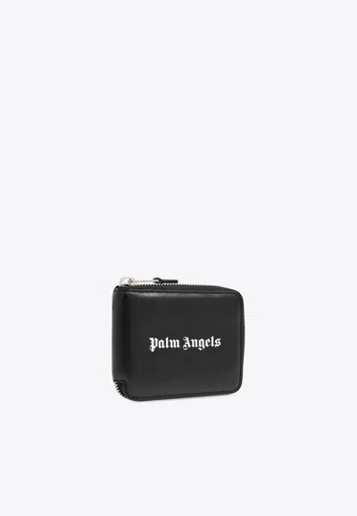 Palm Angels Classic Logo Zip Around In Black