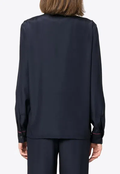 P.a.r.o.s.h . Seam-detail Button-up Shirt In Navy