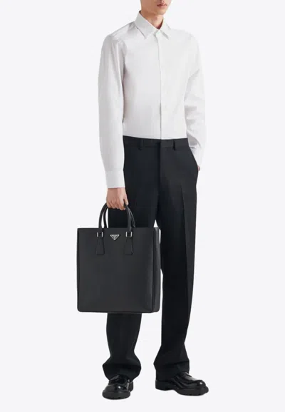 Prada Classic Long-sleeved Shirt In White