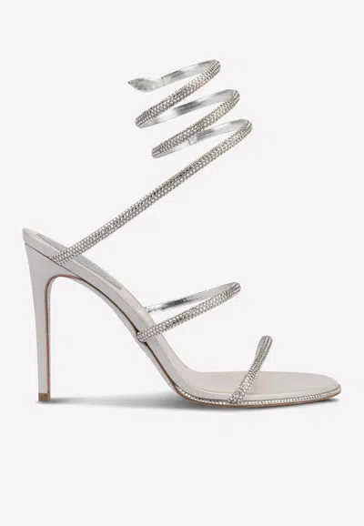 René Caovilla Cleo 105 Crystal Embellished Sandals In Gray