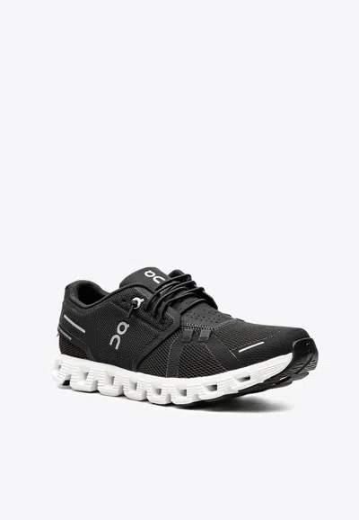 On Running Cloud 5 Panelled Mesh Sneakers In Black