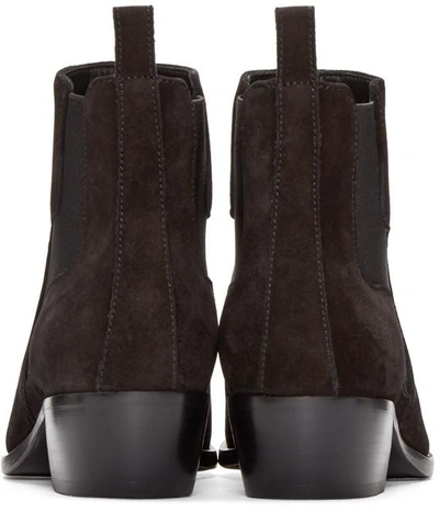 Shop Pierre Hardy Black Suede Ankle Boots